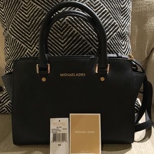 Selma Saffiano Leather Medium Satchel